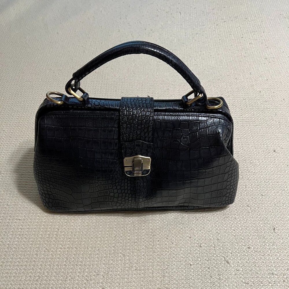Ameri Leather Black Satchel Handbag